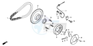 CB250 drawing STARTING CLUTCH