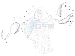 Medley 150 4T ie ABS (APAC) drawing Front headlamps - Turn signal lamps