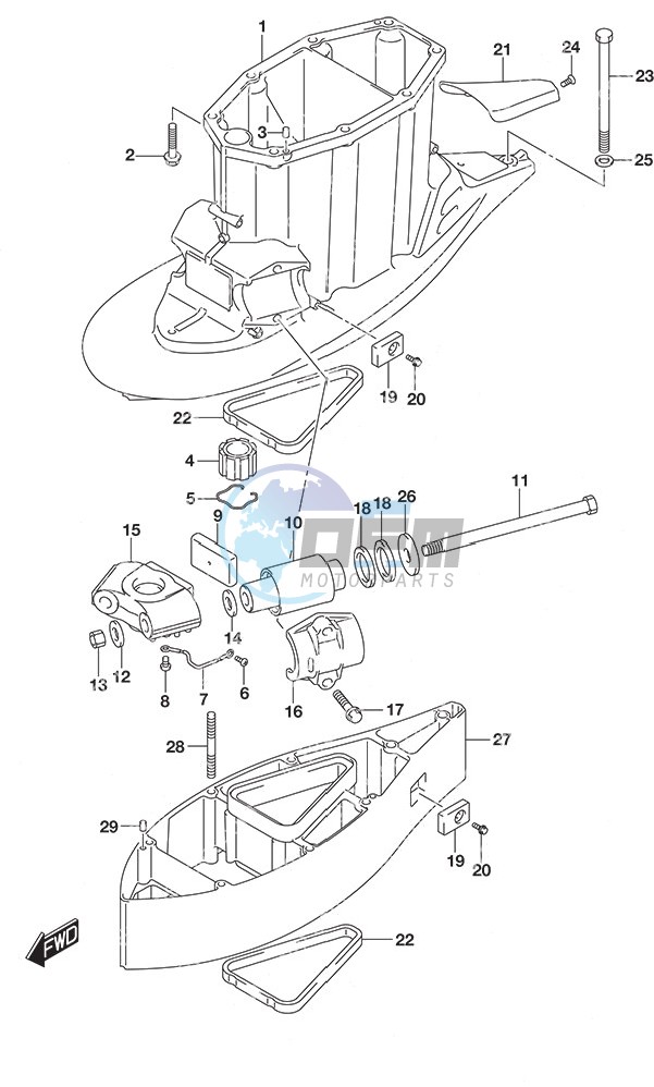 Drive Shaft Housing w/Transom (XX)