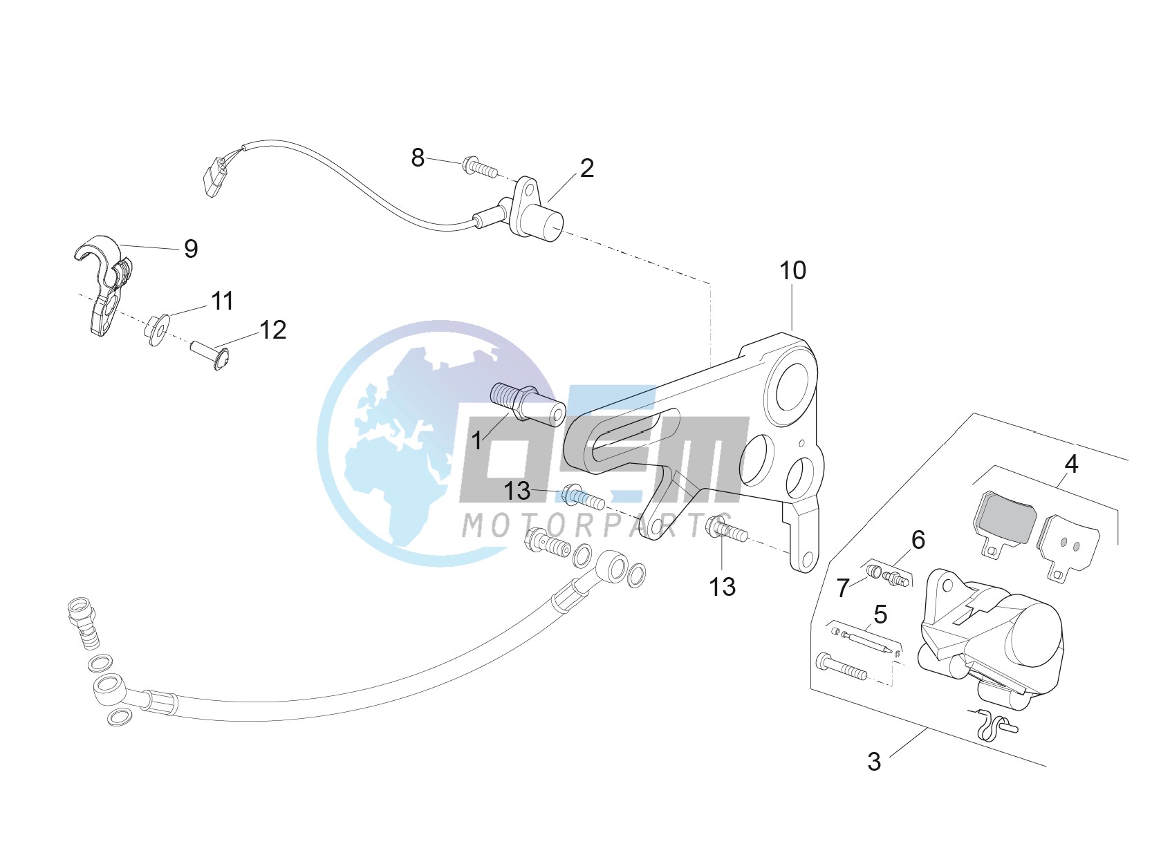 Rear brake caliper