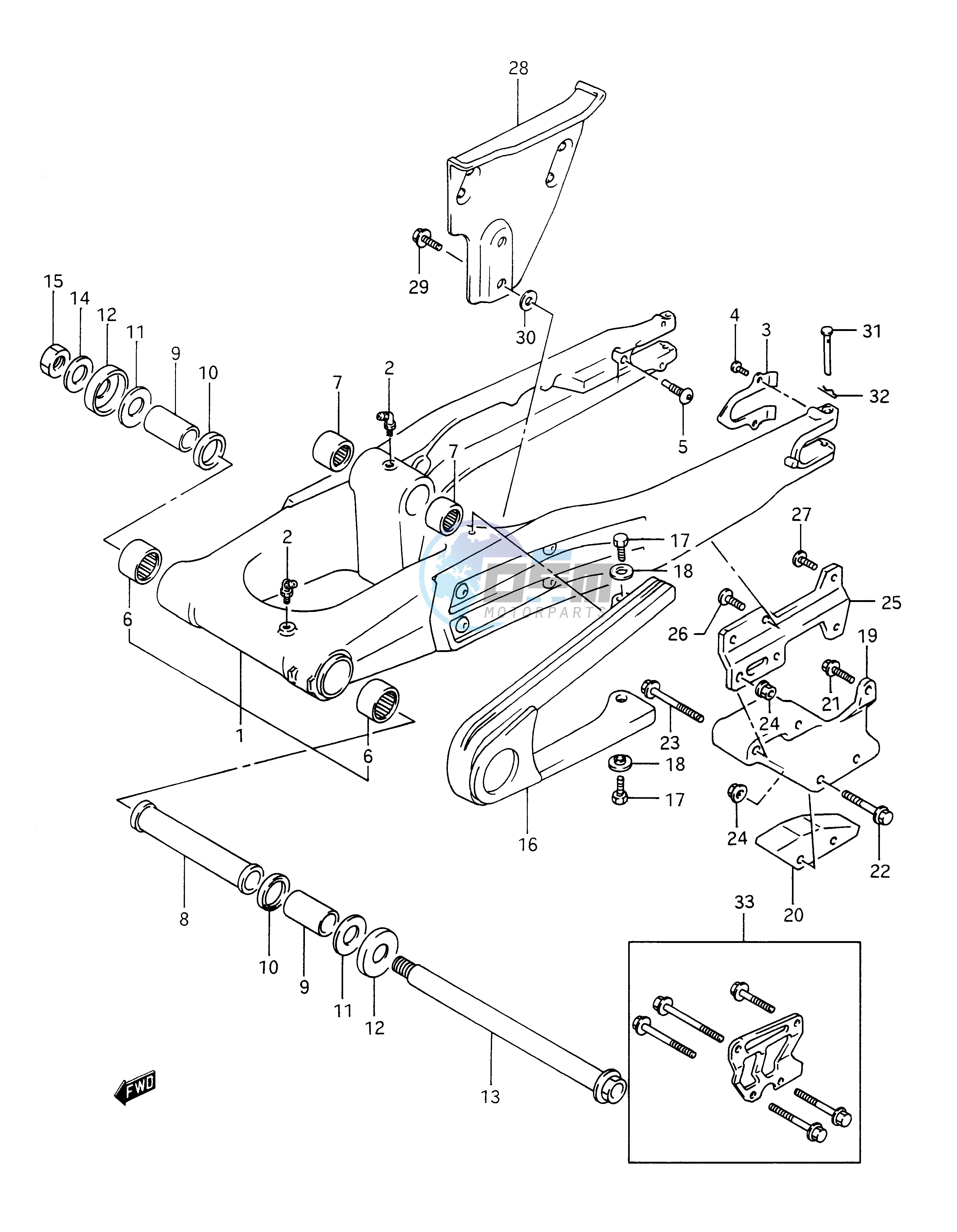 REAR SWINGING ARM (MODEL L M N P)