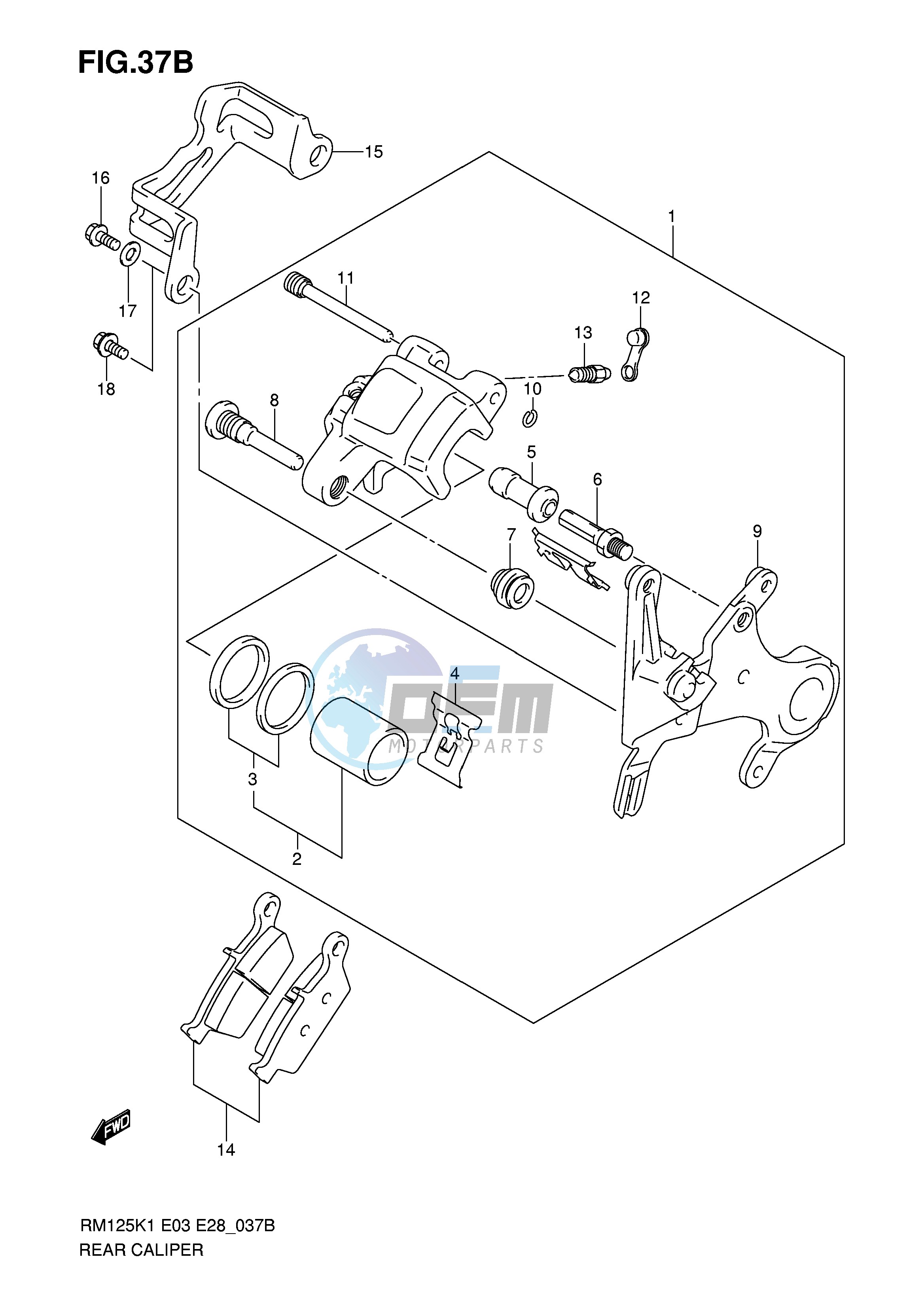 REAR CALIPER (MODEL K5 K6)