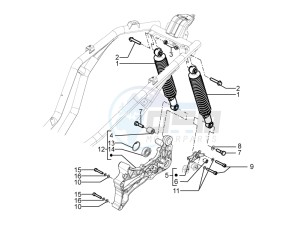 BEVERLY 350 ST 4T 4V ie E4 ABS (NAFTA) drawing Rear suspension - Shock absorber/s