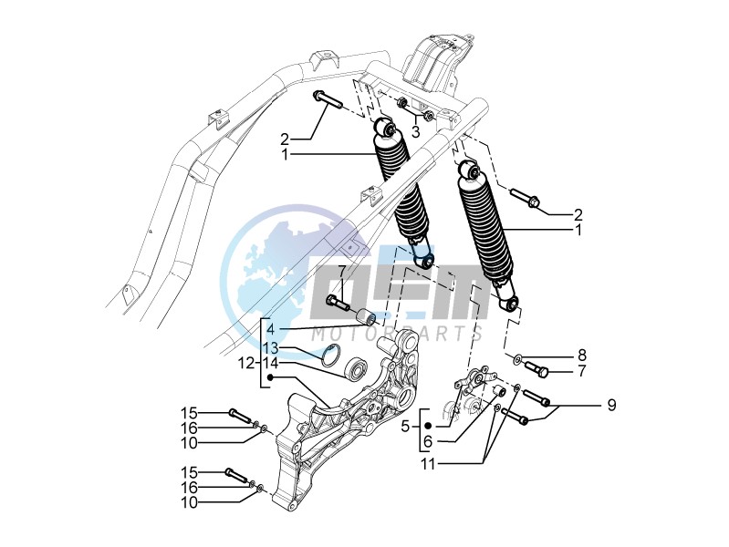 Rear suspension - Shock absorber/s