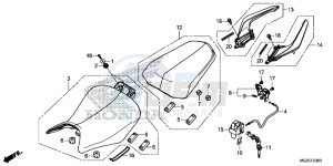 CB500FE CB500F UK - (E) drawing SEAT/ REAR GRIP