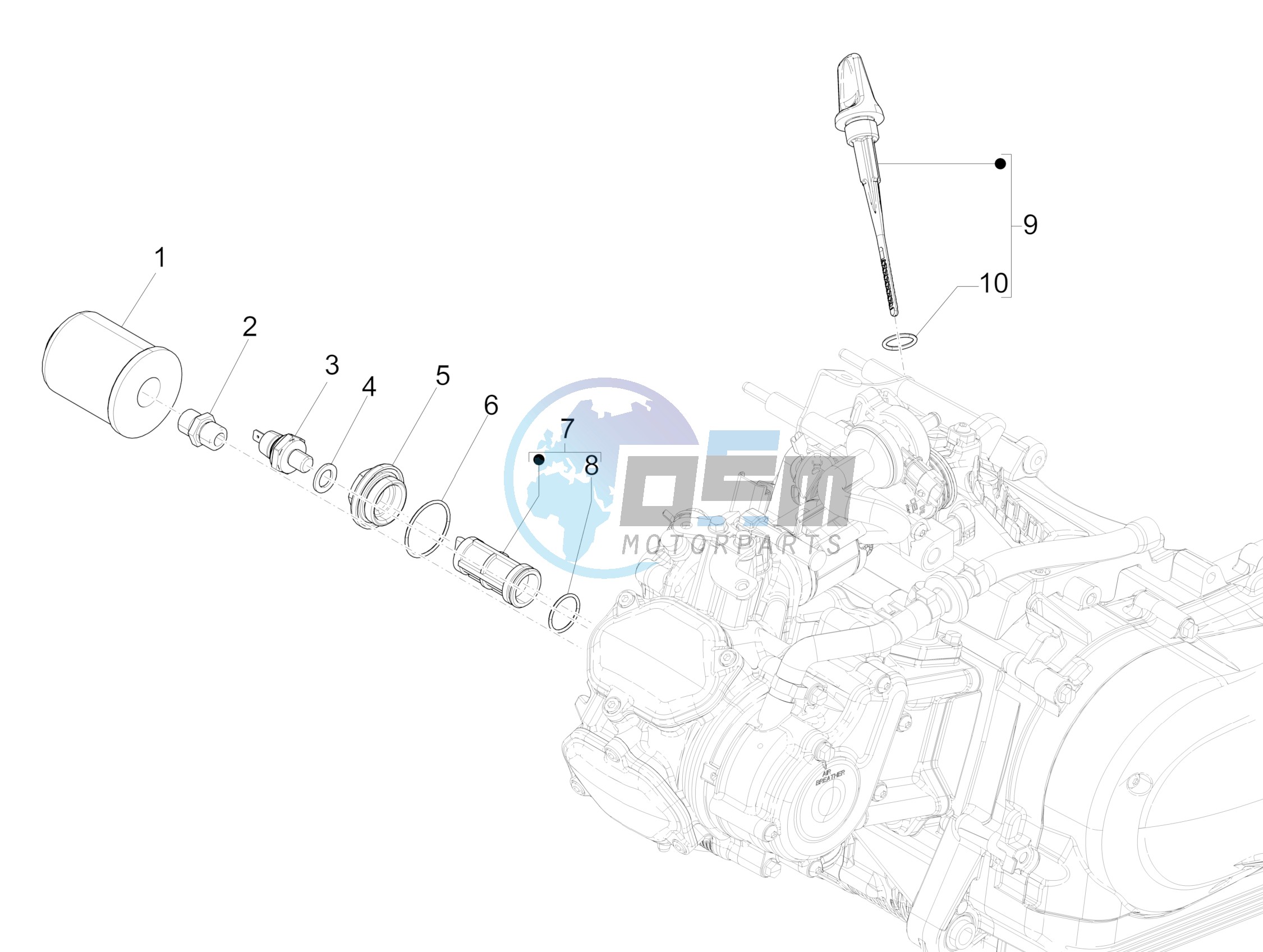 Flywheel magneto cover - Oil filter