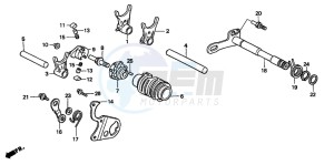 CR250R drawing GEARSHIFT DRUM