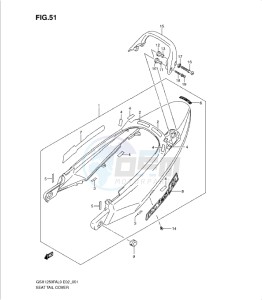 GSX1250 FA drawing SEAT TAIL COVER L0-L4