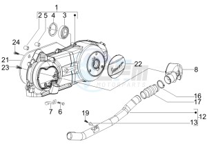 LX 125 4T drawing Crankcase cover and cooling