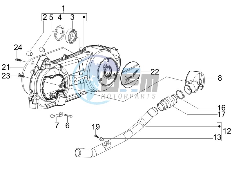 Crankcase cover and cooling