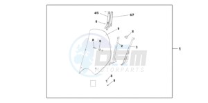 SH1259 UK - (E) drawing HIGH WINDSCREEN (WITHOUT KNUCKLE VISORS)