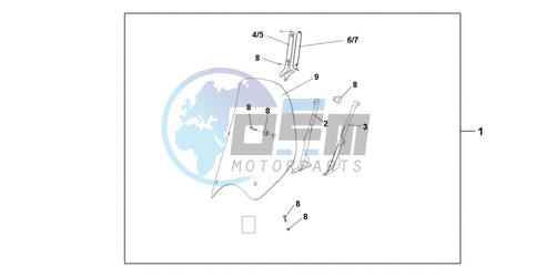 HIGH WINDSCREEN (WITHOUT KNUCKLE VISORS)