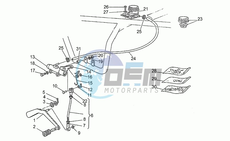 Rear master cylinder