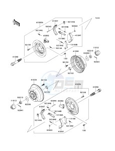 KAF 400 B [MULE 600] (B6F-B9F) B9F drawing FRONT HUBS_BRAKES