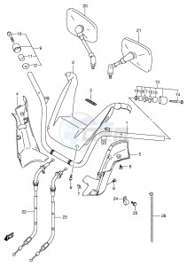 AN250 (E2) Burgman drawing HANDLEBAR (MODEL K1 K2)