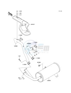 KAF 620 K [MULE 3010 TRANS4X4 HARDWOODS GREEN HD] (K6F-K8F) K7F drawing MUFFLER-- S- -