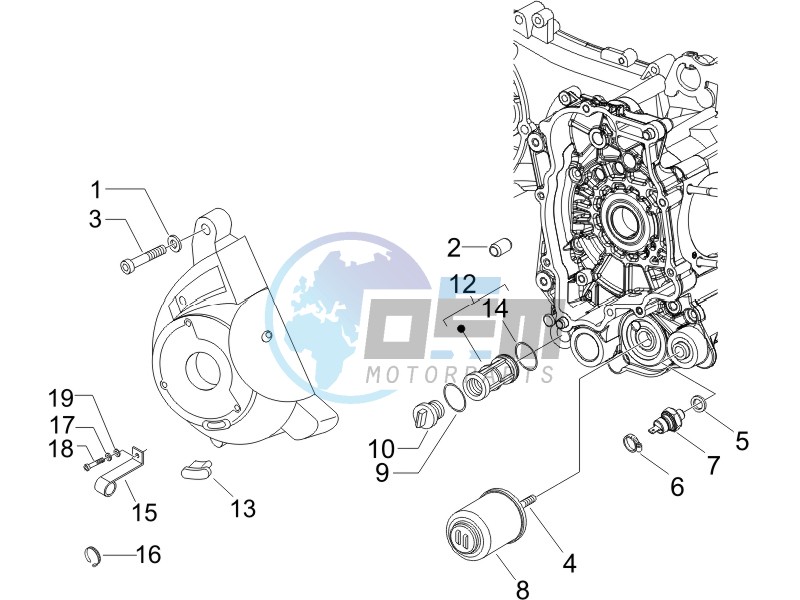 Flywheel magneto cover - Oil filter