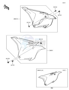 KX85 KX85CGF EU drawing Side Covers