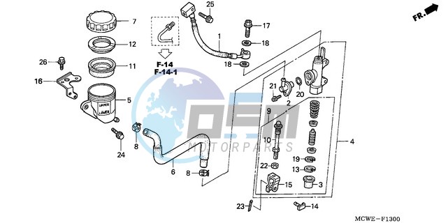 RR. BRAKE MASTER CYLINDER