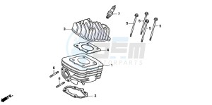 SFX50MM drawing CYLINDER/CYLINDER HEAD