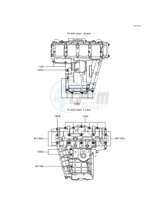 ZX 750 N [NINJA ZX-7RR] (N1-N2) [NINJA ZX-7RR] drawing CRANKCASE BOLT PATTERN