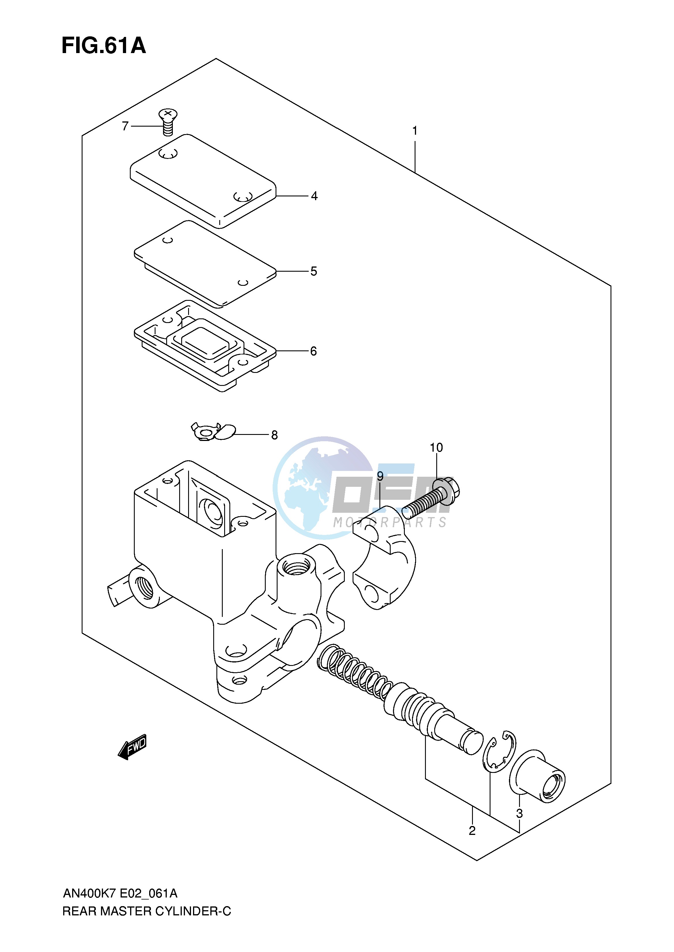 REAR MASTER CYLINDER (MODEL K8 K9 L0)