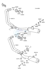 ZX 600 C [NINJA 600R] (C8-C9) [NINJA 600R] drawing MUFFLER-- S- -