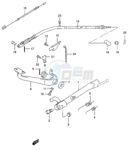 GZ125 (W-X-Y) drawing STAND - REAR BRAKE