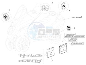 MP3 300 4t 4v ie erl ibrido drawing Plates - Emblems