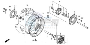 CBR600F drawing REAR WHEEL (2)