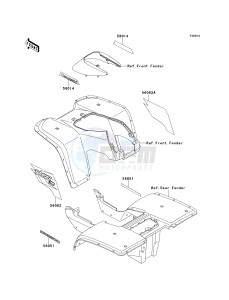 KLF 300 B [BAYOU 300] (B10-B14) [BAYOU 300] drawing DECALS-- GREEN- --- KLF300-B11- -