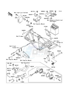 KLF250 KLF250A9F EU GB drawing Frame Fittings