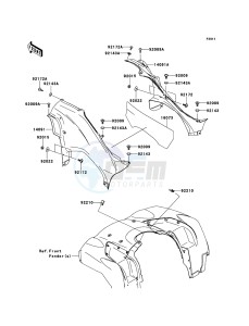 BRUTE FORCE 650 4x4i KVF650FEF EU GB drawing Side Covers