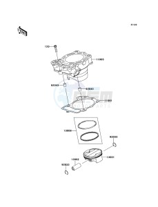 KX250F KX250ZEF EU drawing Cylinder/Piston(s)