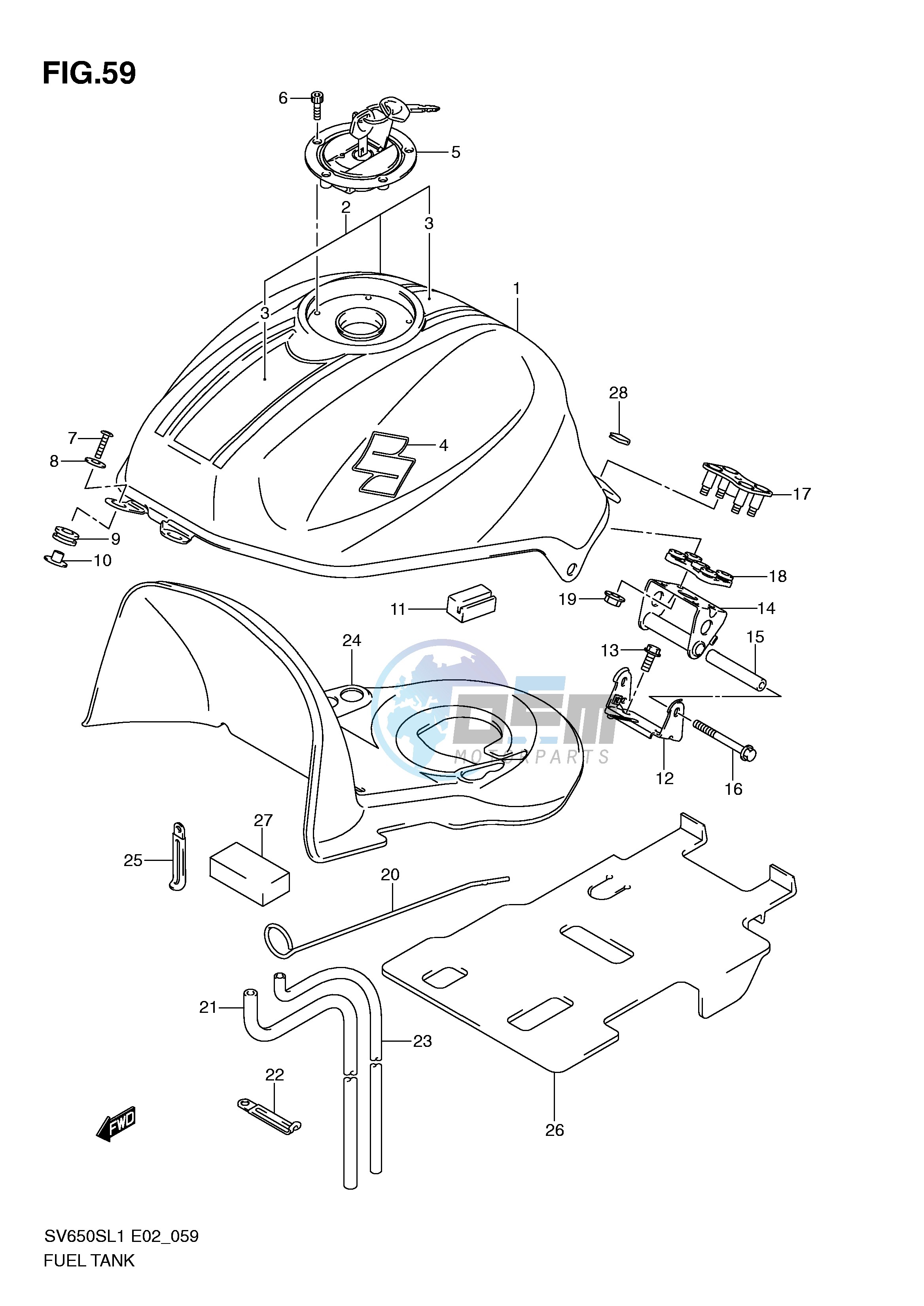 FUEL TANK (SV650SUL1 E24)