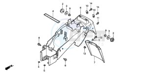 VFR750F drawing REAR FENDER (VFR750FR/FS/FT/FV)