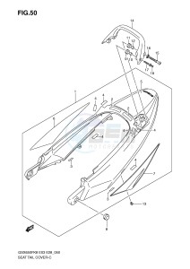 GSX650F (E3-E28) Katana drawing SEAT TAIL COVER (MODEL K8:CWH,EGR)