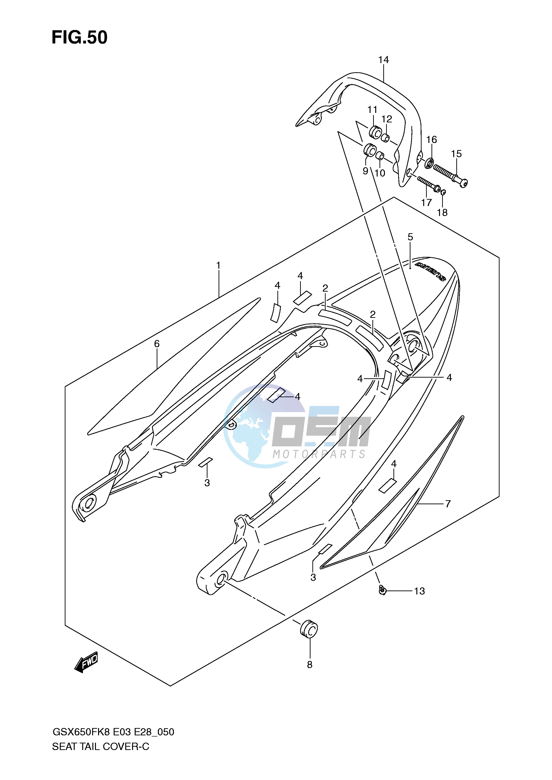 SEAT TAIL COVER (MODEL K8:CWH,EGR)