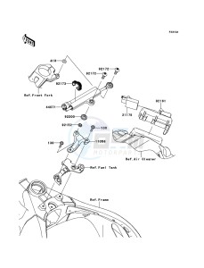 NINJA_ZX-10R_ABS ZX1000KEF FR XX (EU ME A(FRICA) drawing Steering Damper