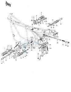 Z1 A [Z1-Z1A] 900 drawing FOOTRESTS_STANDS_BRAKE PEDAL