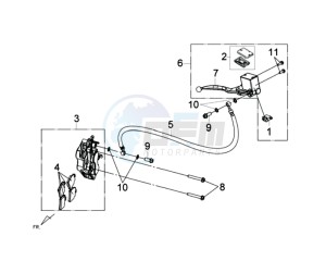 JOYMAX 125i drawing BRAKE CALIPER FOR / BRAKE LEVER CPL