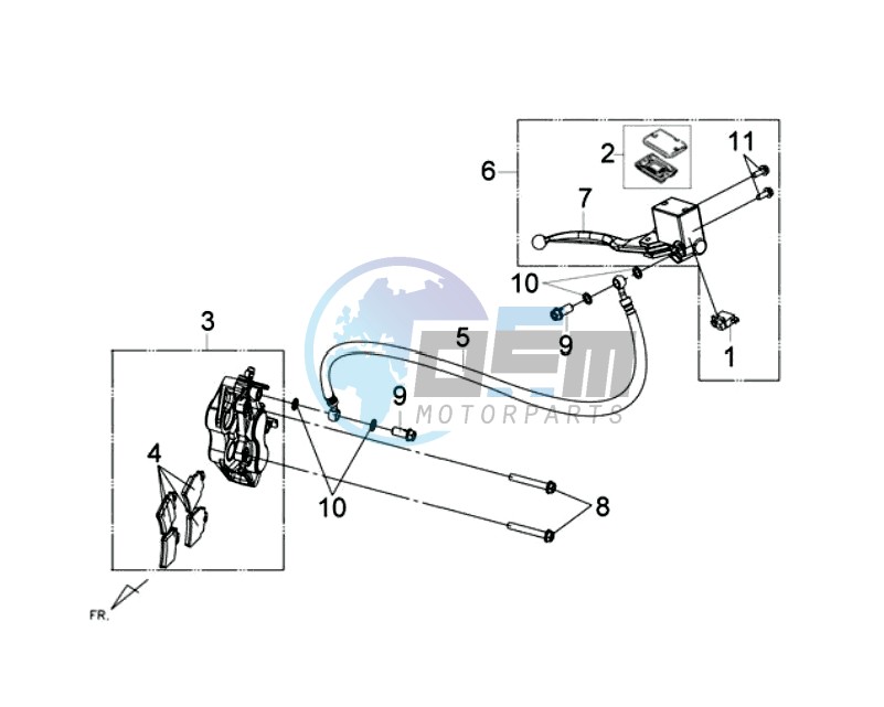 BRAKE CALIPER FOR / BRAKE LEVER CPL