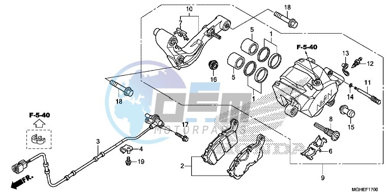 REAR BRAKE CALIPER