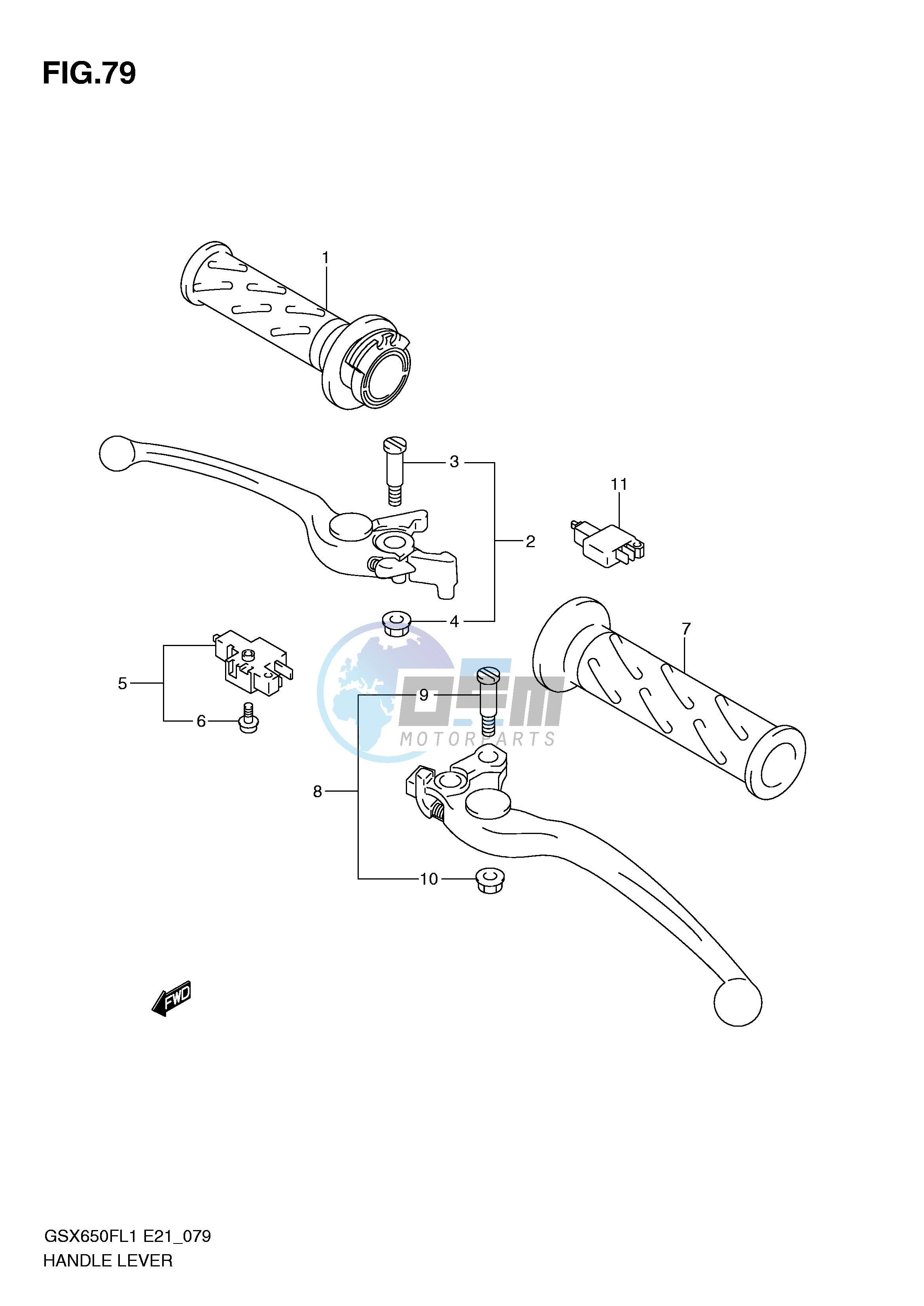 HANDLE LEVER (GSX650FUL1 E21)