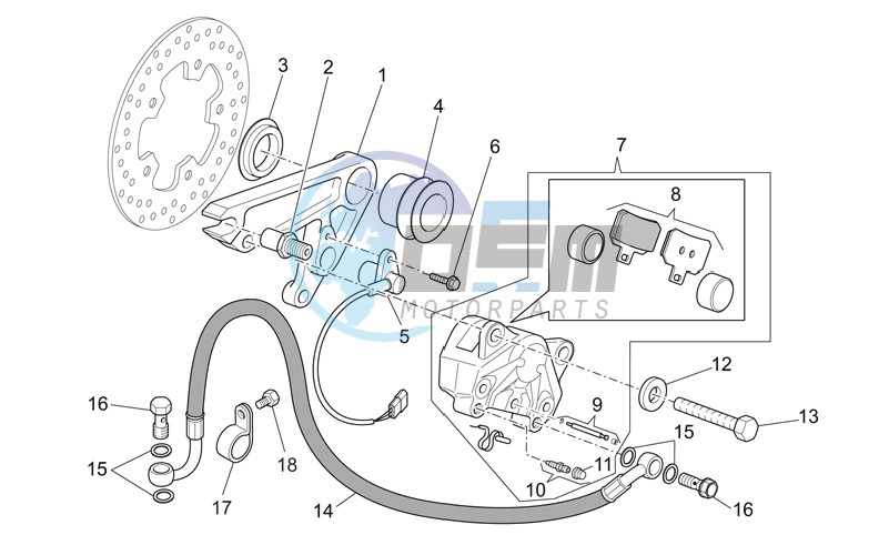 Rear brake caliper