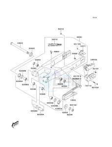 KLX 400 A [KLX400SR KLX400R] (A1-A2 A2 CAN ONLY) [KLX400SR KLX400R] drawing SWINGARM-- KLX400-B1- -