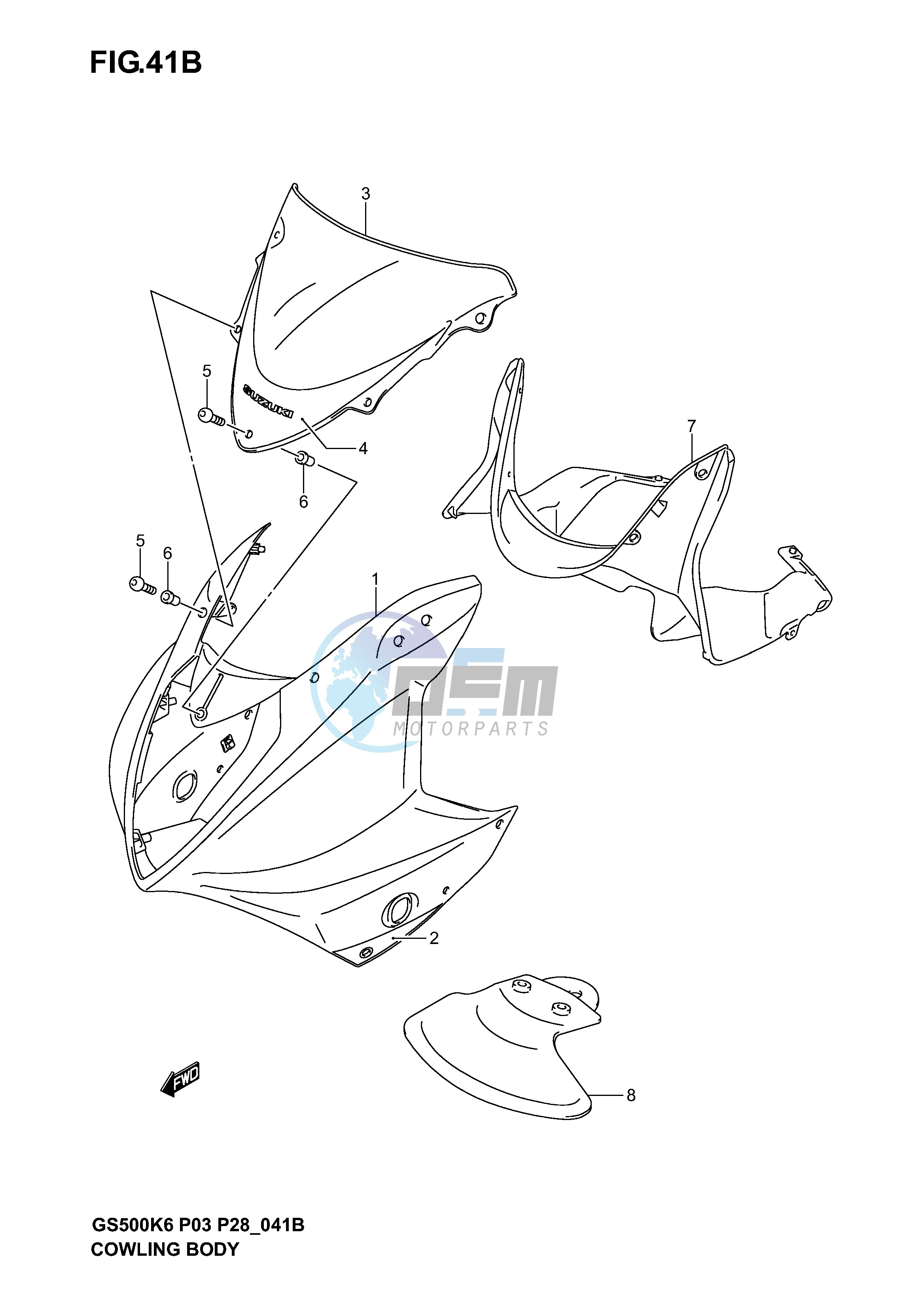 COWLING BODY (GS500FK5)