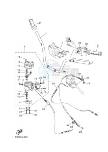 YFM700FWAD YFM7FGPAD GRIZZLY 700 EPS (1HPN) drawing STEERING HANDLE & CABLE