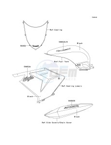 ZX 1000 M [NINJA ZX-10R] (C1) [NINJA ZX-10R] drawing DECALS-- BLACK- -