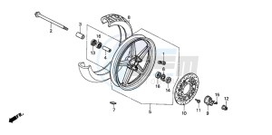 CB250 drawing FRONT WHEEL